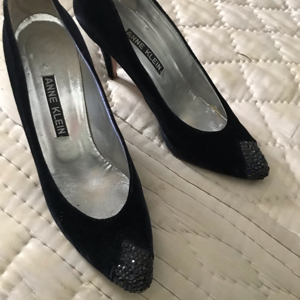 And Klein heels with sparkly toes